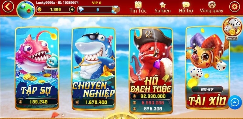 Kho trò chơi đa dạng tại cổng game bắn cá đổi thưởng Ban Ca Zui